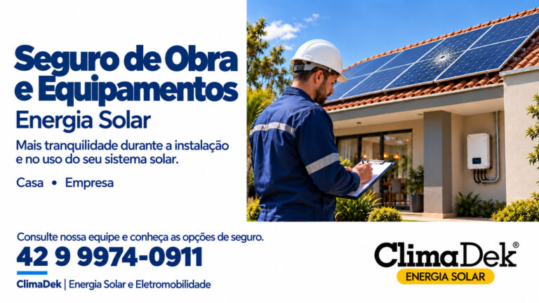 Seguro de obra e equipamentos solares